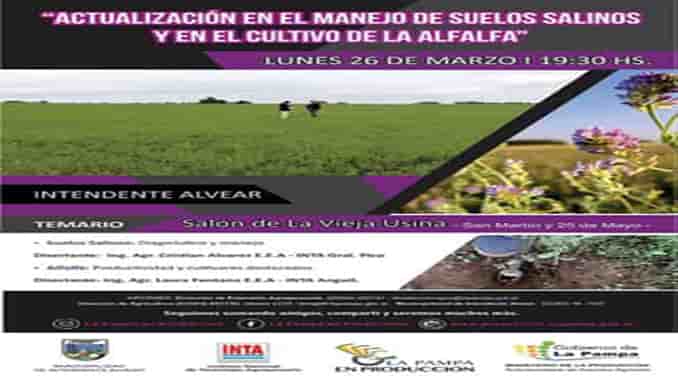 En Intendente Alvear: jornada de actualización sobre cultivo de alfalfa 