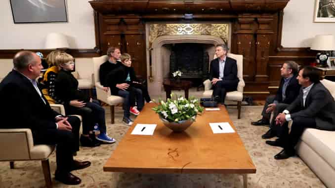 MARINO Y LOS PADRES DE JUSTINA SE REUNIERON CON EL PRESIDENTE MAURICIO MACRI