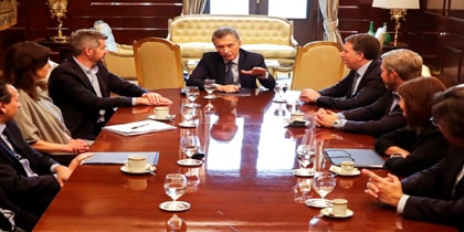 Mauricio Macri y María Eugenia Vidal en la ciudad bonaerense de Trenque Lauquen