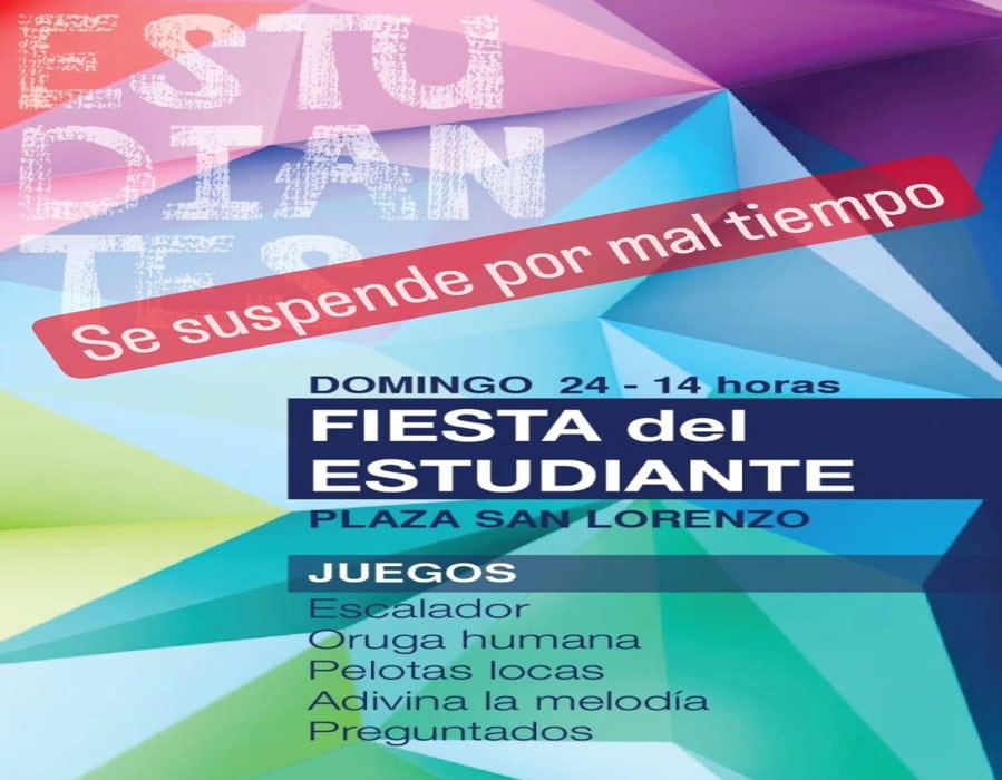 Por mal tiempo se suspende La Fiesta del Estudiante en Intendente Alvear