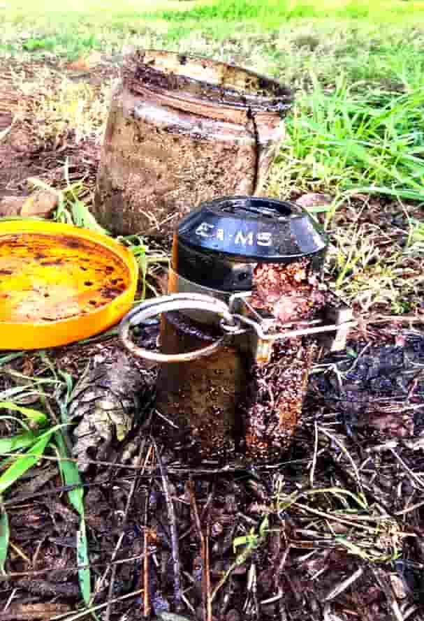 Miedo en zona de quintas: buscaban metales y desenterraron una granada de mano de uso militar